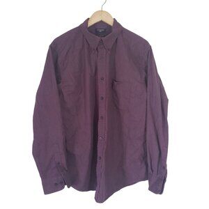 Dockers Mens Purple Button Up Shirt Size XL Stain Defender No Wrinkles Office
